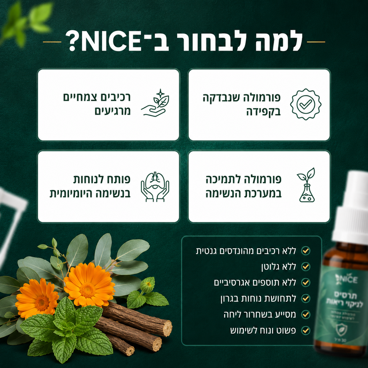 NICE · נייס® - תרסיס לניקוי ריאות